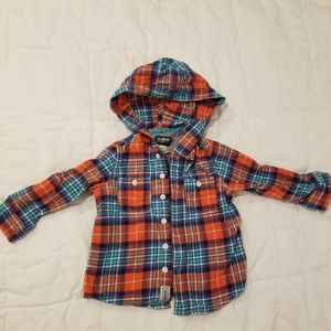 Boy's Flannel Shirt with Hood